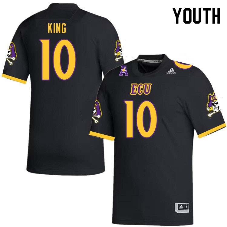 Youth #10 TyQuan King ECU Pirates 2023 College Football Jerseys Stitched-Black